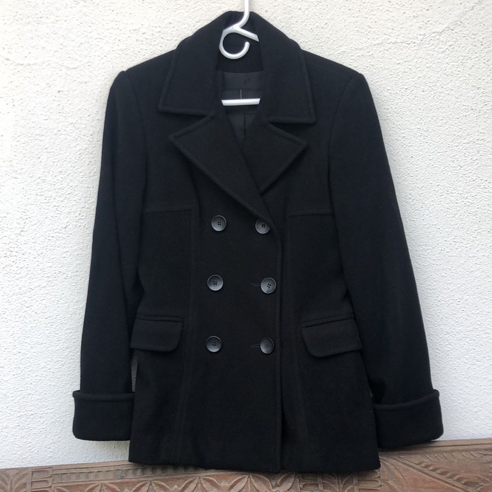 Moda International black wool pea coat